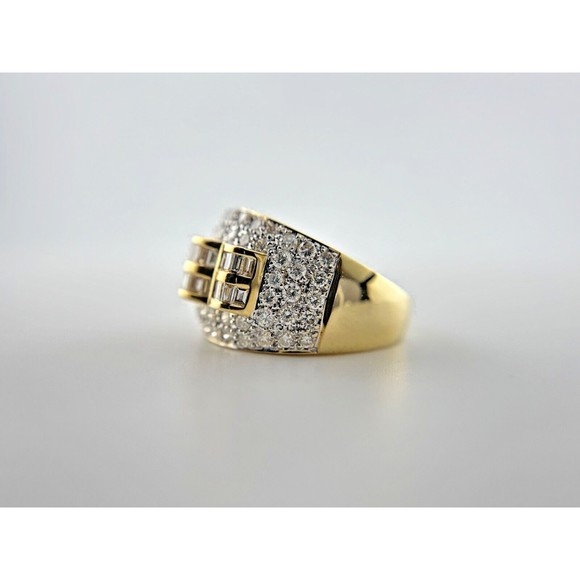 2ctw Baguette & Round Diamond Channel Set Band Ring in 18K Yellow Gold Size 7.5 - Picture 4 of 14